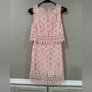 Celesta Pink Lace Detailed Dress Size Small